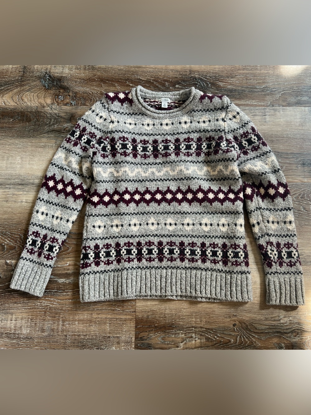L.L. Bean Women’s Fair Isle Wool Nordic Crewneck Sweater